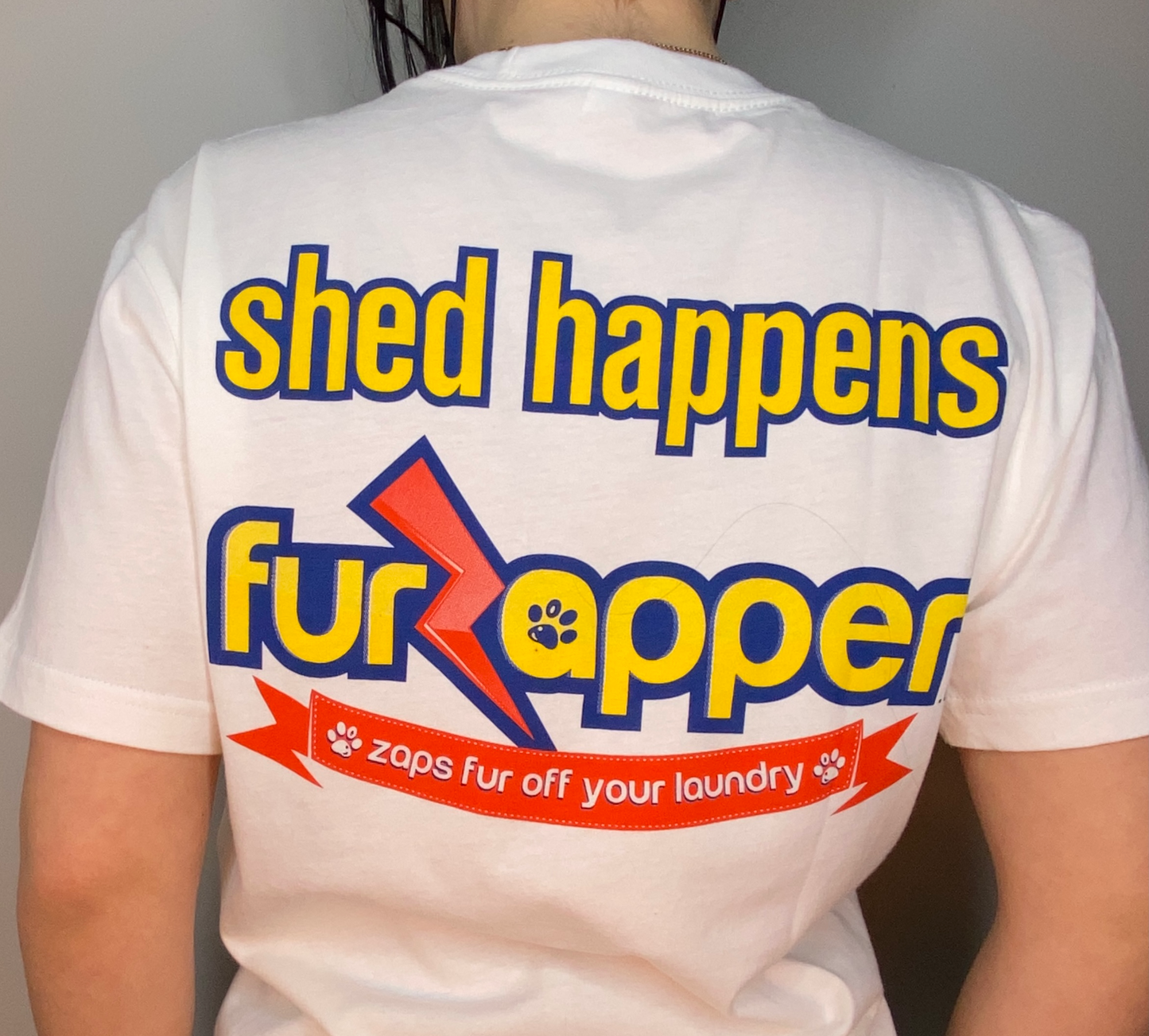 White FurZapper Short Sleeve T-Shirt